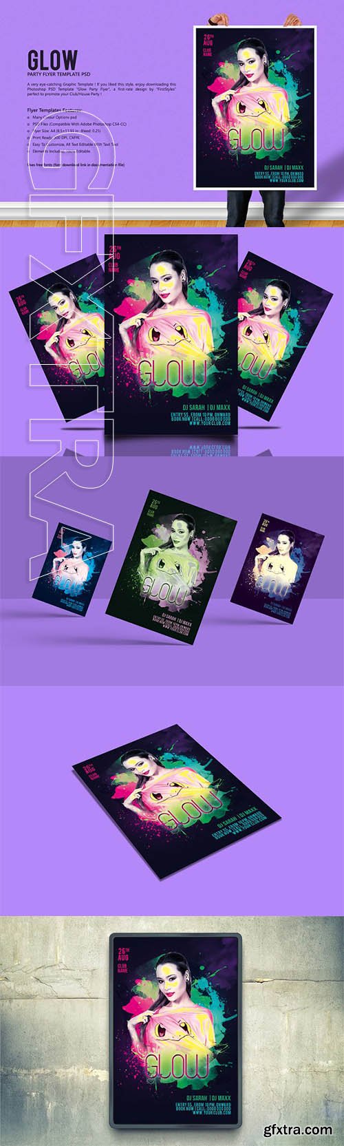 CreativeMarket - Glow Party Flyer 2941515