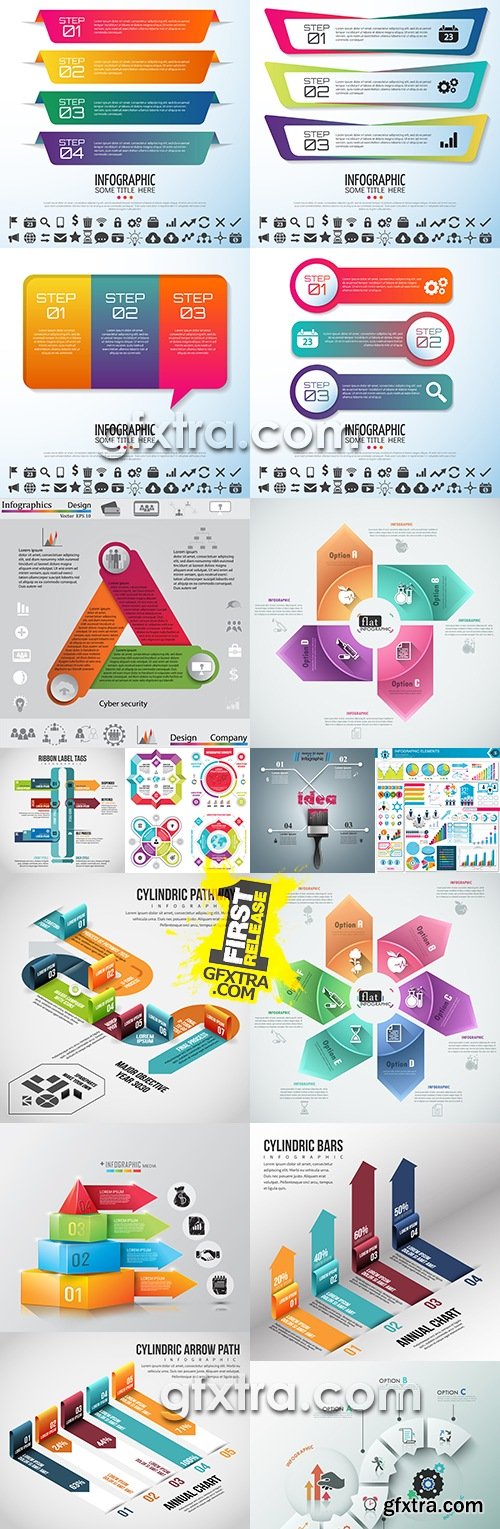 Business infographics elements modern collection 21