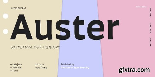 Auster Font Family - 20 Fonts