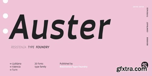 Auster Font Family - 20 Fonts