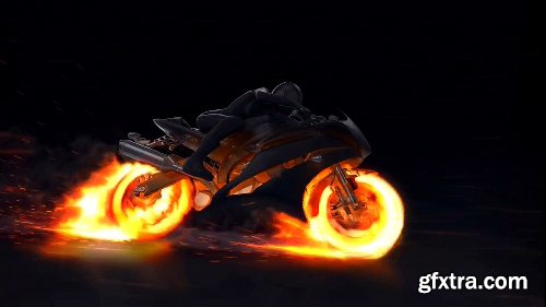 Videohive Motorcycle Fire Reveal 22659715