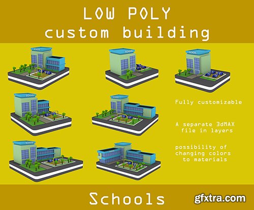 Cubebrush - Low poly School pack