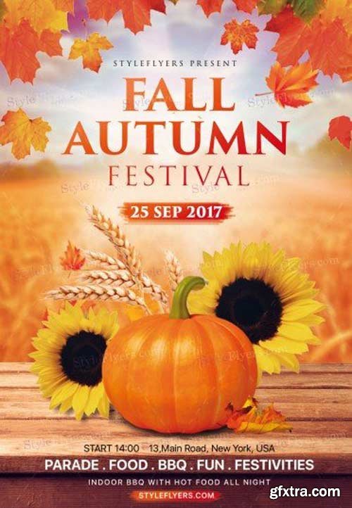 Fall Autumn Festival V18 PSD Flyer Template