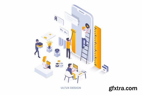 Modern flat design isometric illustrations