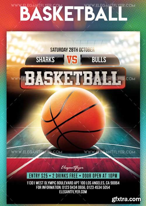 Basketball V31 2018 Flyer PSD Template