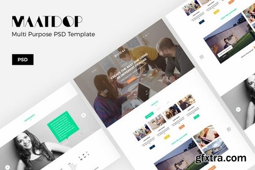 Maatdop – Minimal Design Website PSD Template