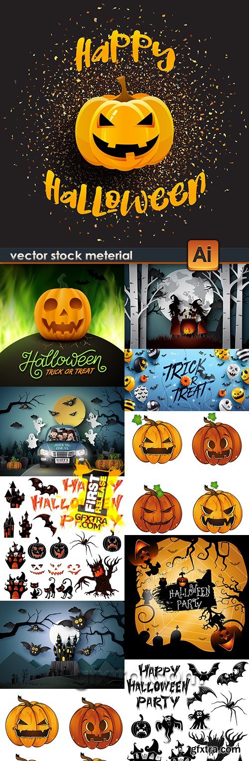 Halloween holiday party elements design collection 15