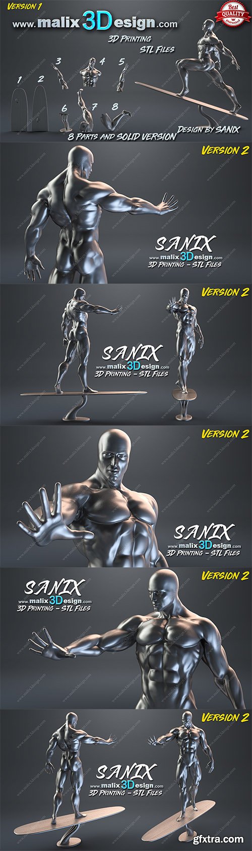 Cubebrush - Silver Surfer 3D Print Model