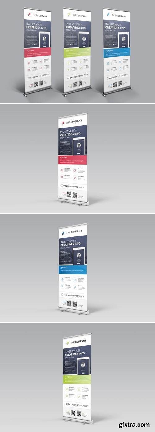 Mobile App Promotional Roll-up Banner