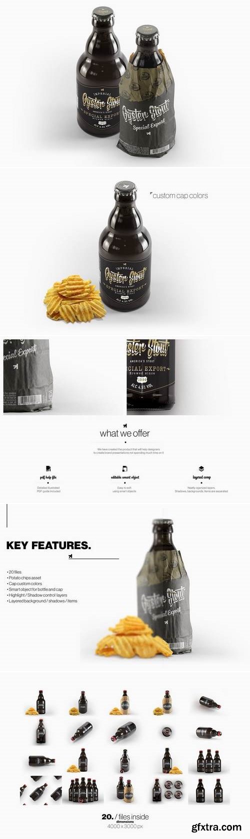 Steinie Beer Black Bottle Mockup