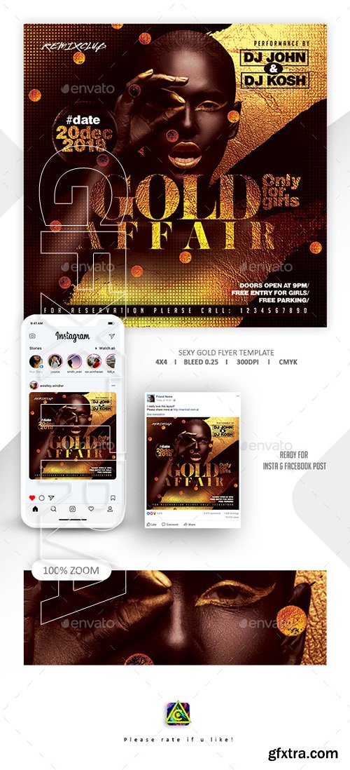 GraphicRiver - Gold Affair Party Flyer 22632130