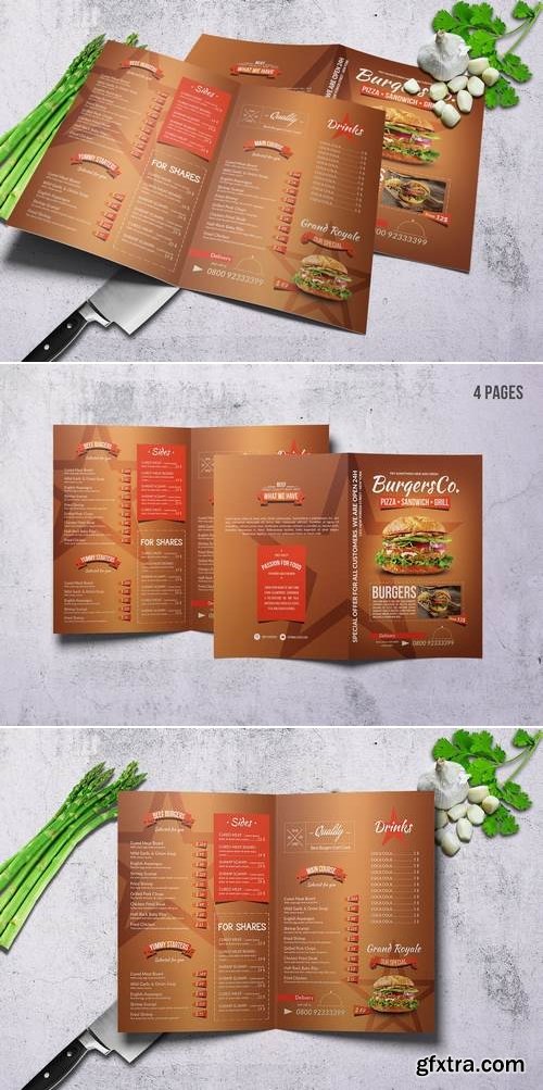 American Burgers A4 Menu