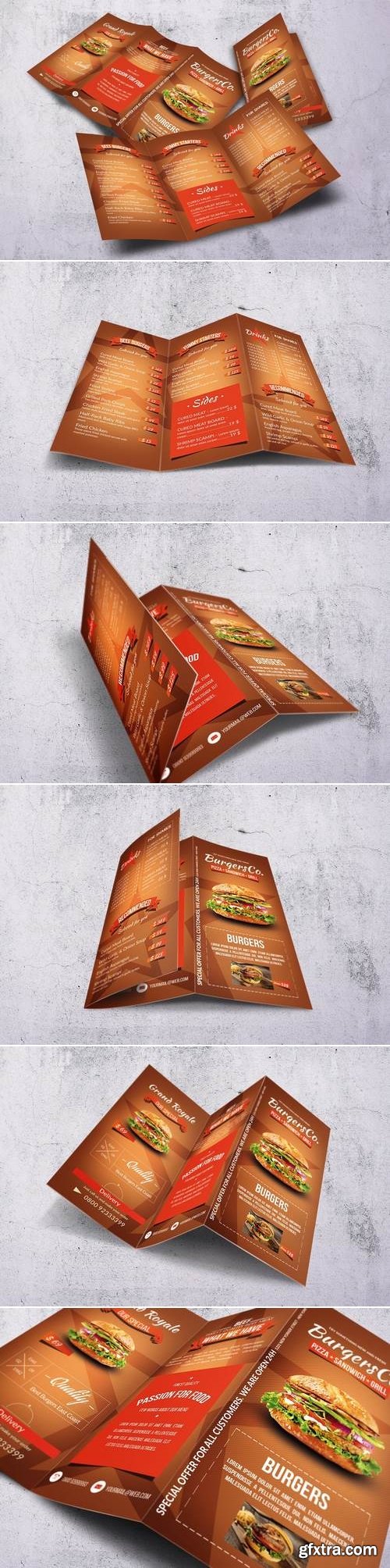 American Burgers A4 Trifold Menu