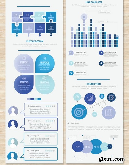 Big Blue Infographic Elements Design