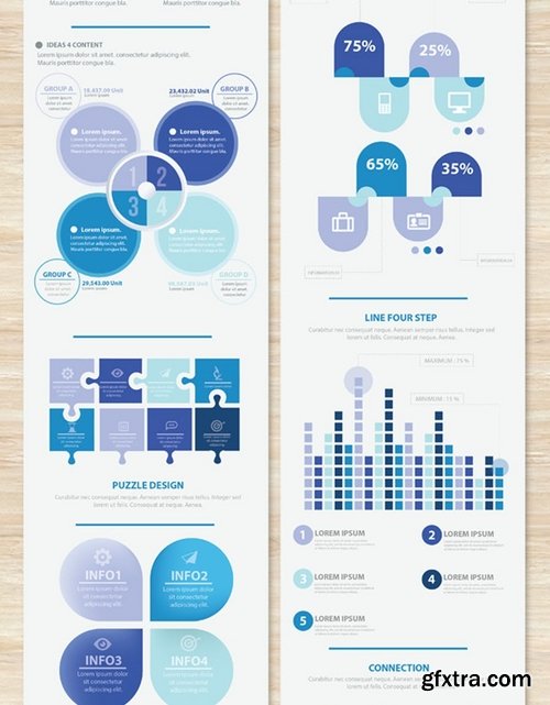 Big Blue Infographic Elements Design