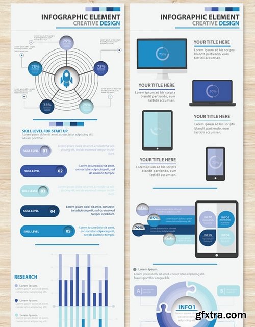 Big Blue Infographic Elements Design