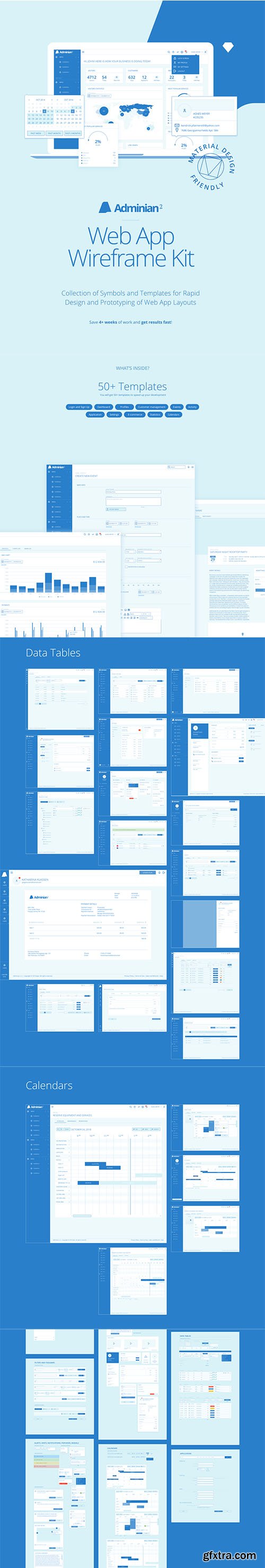 Adminian 2 Wireframe Kit