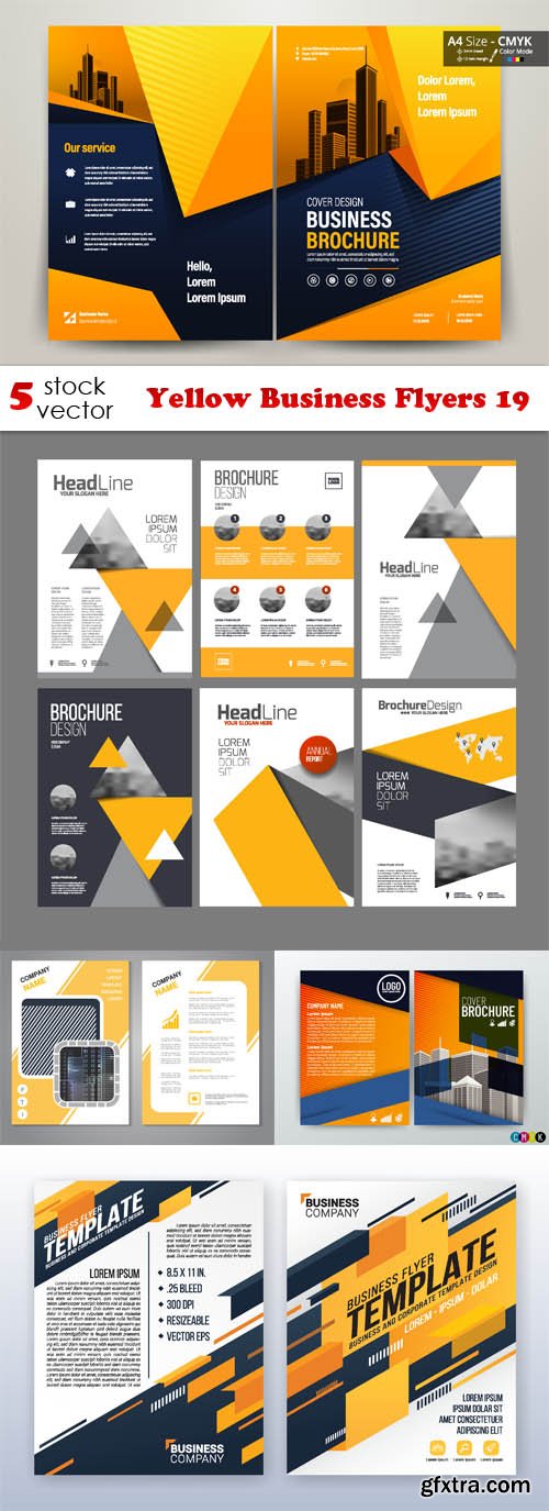 Vectors - Yellow Business Flyers 19