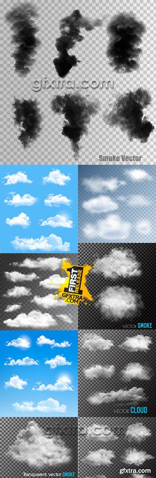 Clouds and smoke transparent background illustration 5