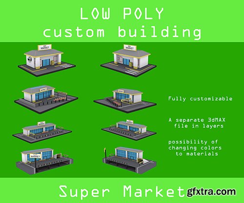 Cubebrush - Low poly Super Market pack