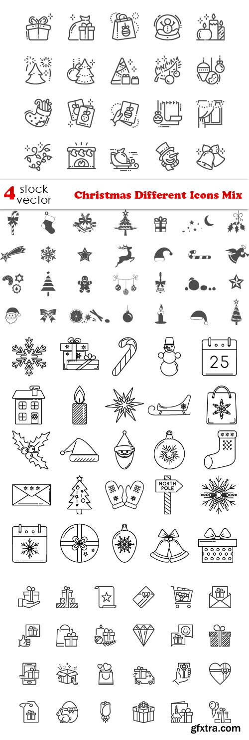 Vectors - Christmas Different Icons Mix