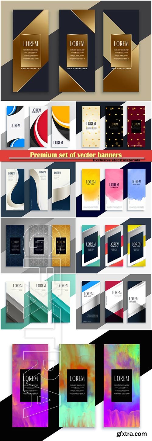 Premium set of vector geometric banners