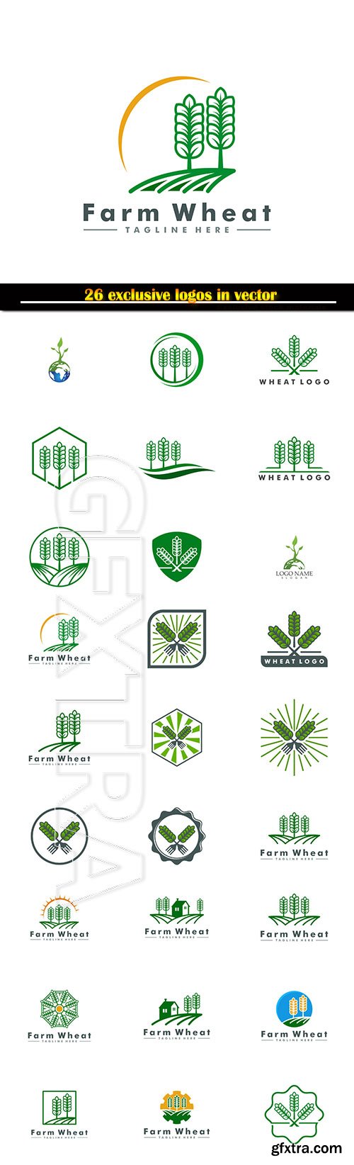 Logo agryculture vector illustration template, fresh food icon symbol