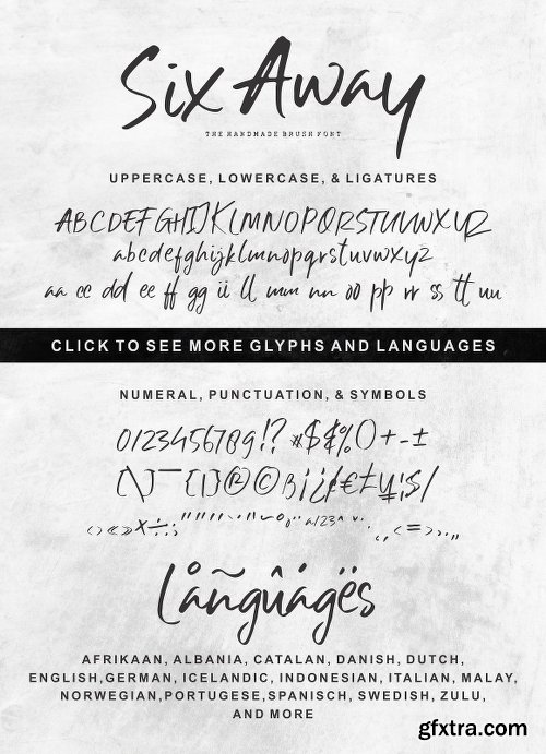 CreativeMarket Six Away-The Handmade Brush Font 2994903