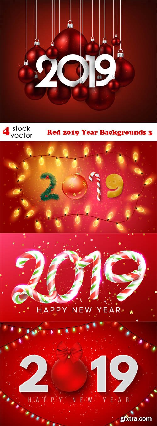 Vectors - Red 2019 Year Backgrounds 3