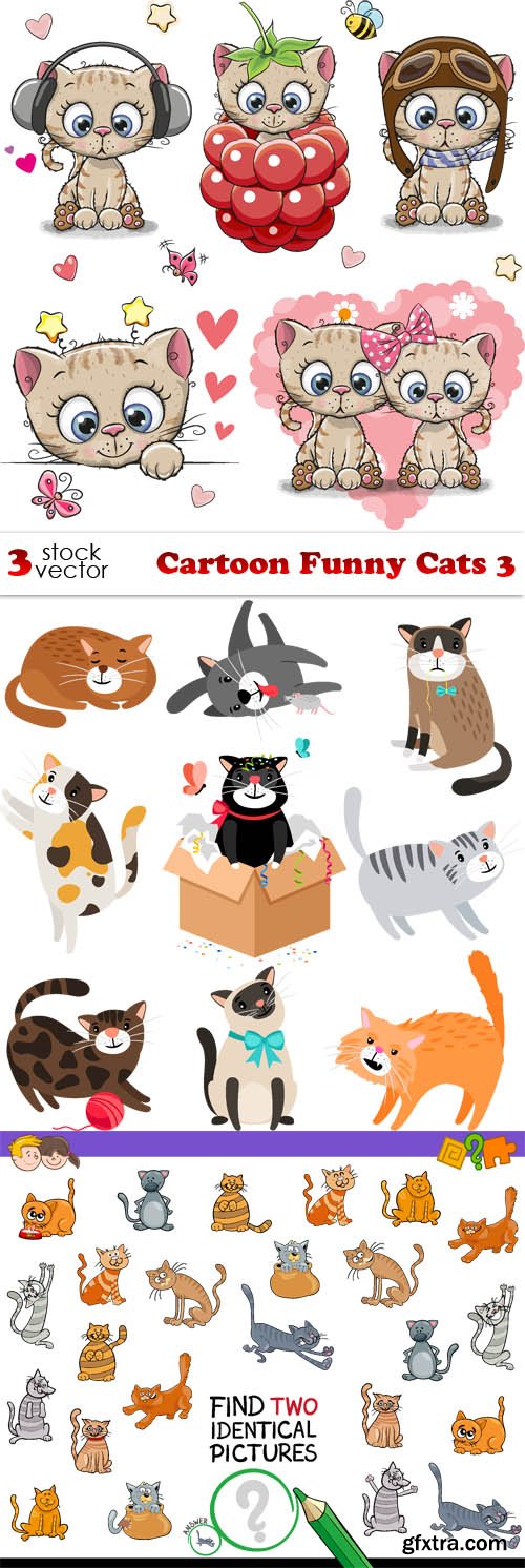 Vectors - Cartoon Funny Cats 3