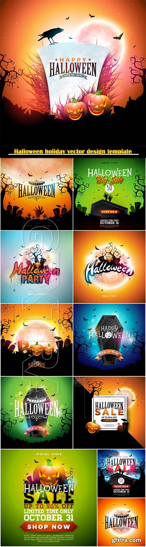 Halloween holiday vector design template # 2