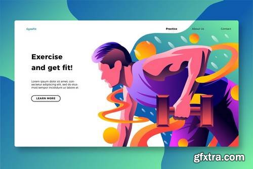 Gym Exercise - Banner & Landing Page