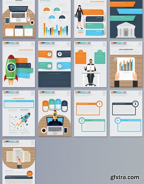 Modern Business Infographics 17 Pages Design