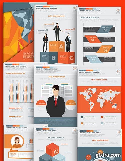 Business Infographics A4 Template Design