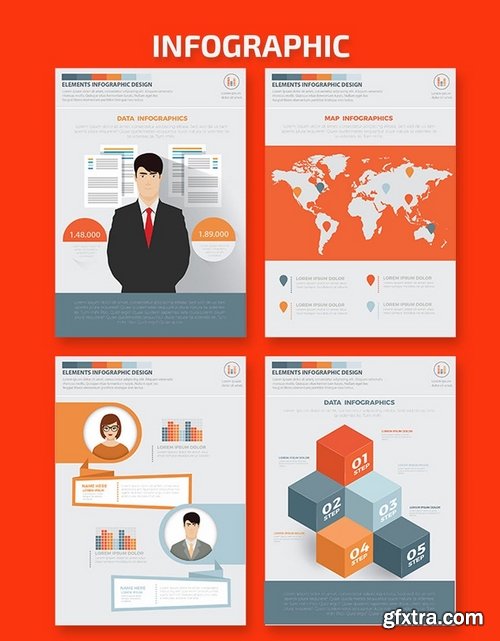 Business Infographics A4 Template Design