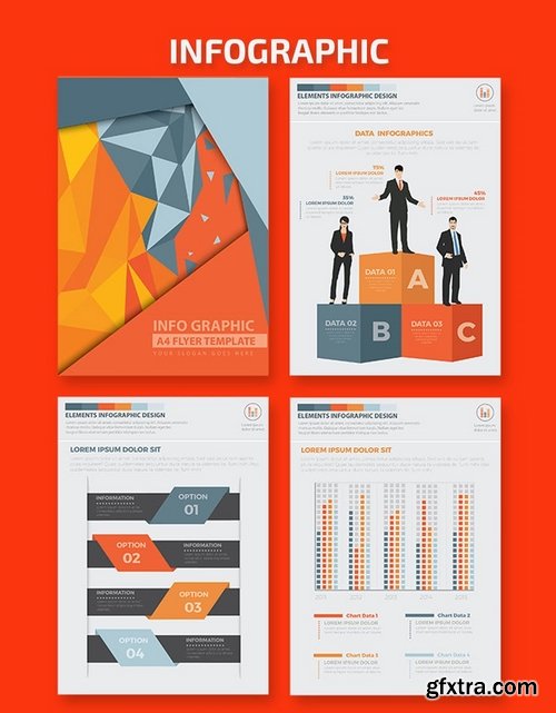 Business Infographics A4 Template Design