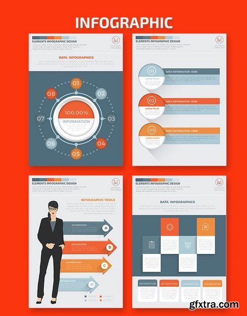 Business Infographics A4 Template Design