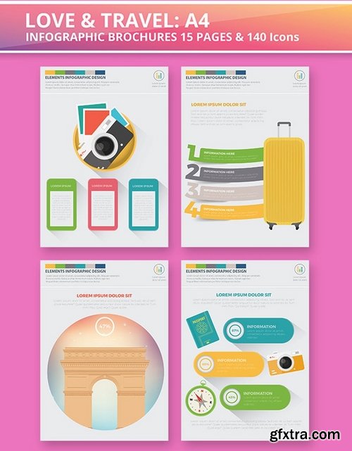 Love & Travel Infographics A4 Template Design