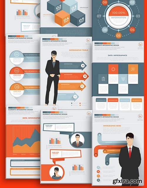 Business Infographics A4 Template Design