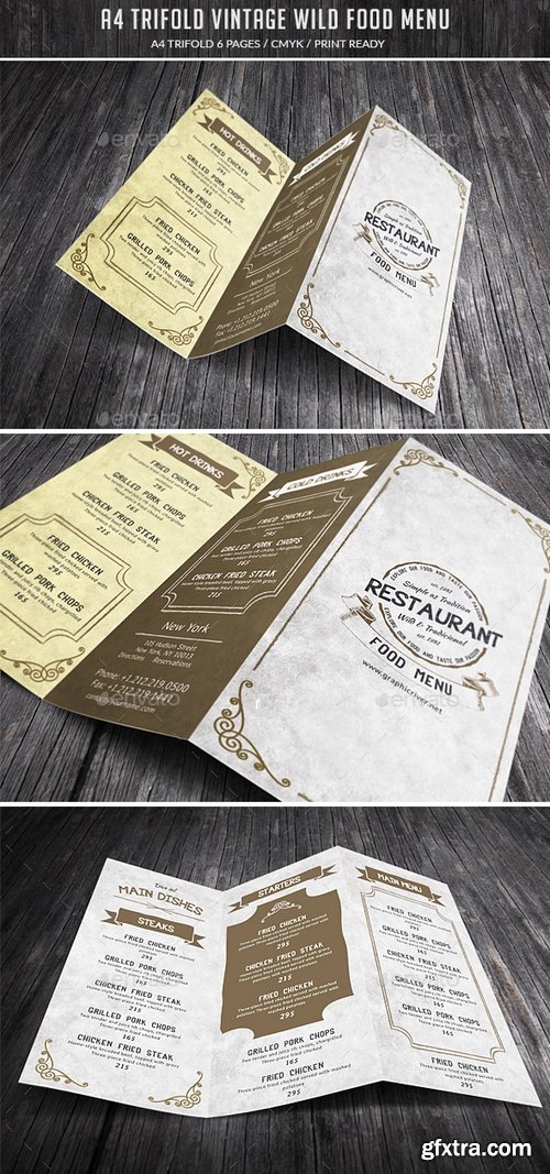 Graphicriver - A4 Trifold Wild Food Menu 15720935