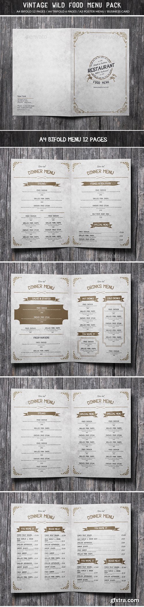 Graphicriver - Vintage Wild Food Menu Pack 15661661