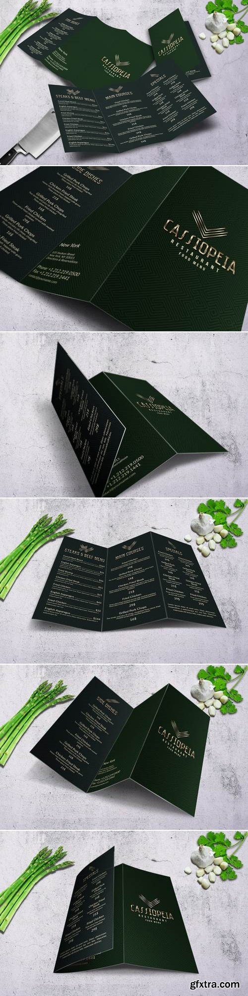 Cassiopeia A4 Trifold Menu