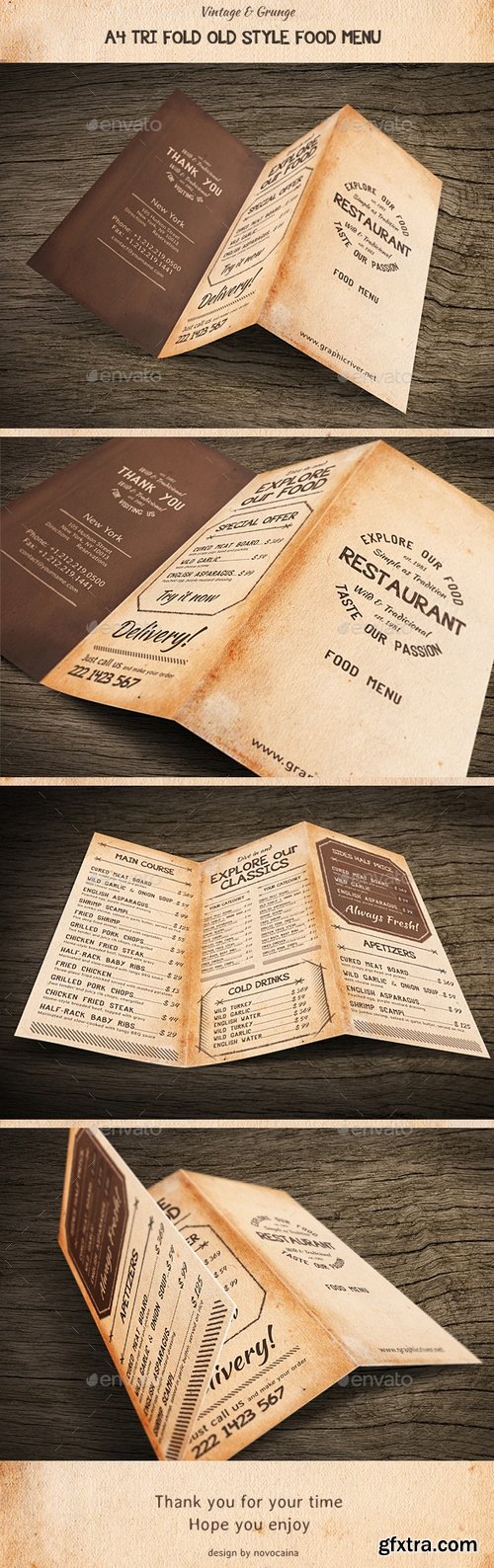 Graphicriver - Old Style A4 Trifold Food Menu 15956927