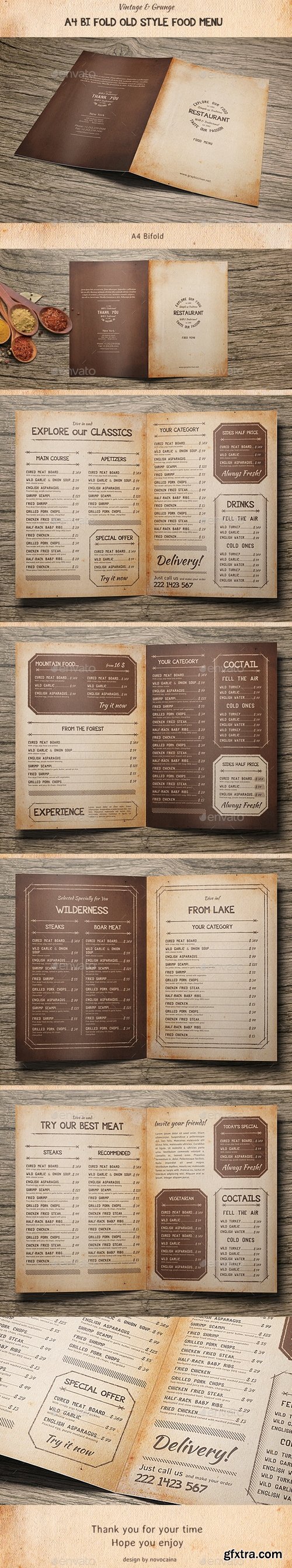 Graphicriver - Old Style A4 Bifold Food Menu 15956806