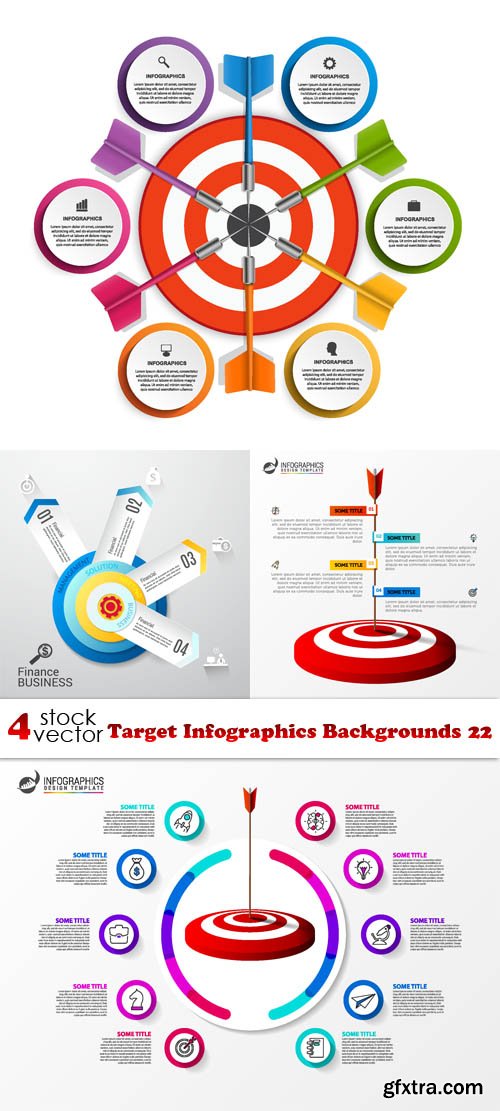 Vectors - Target Infographics Backgrounds 22