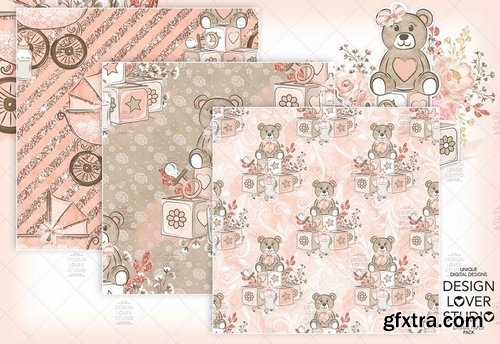 Baby Girl digital paper pack