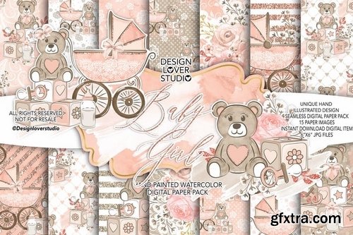 Baby Girl digital paper pack