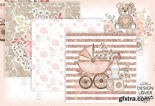 Baby Girl digital paper pack