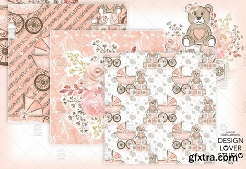 Baby Girl digital paper pack