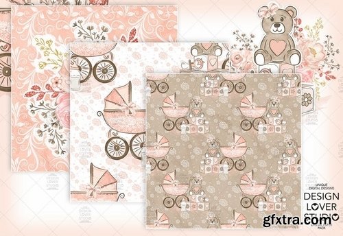 Baby Girl digital paper pack